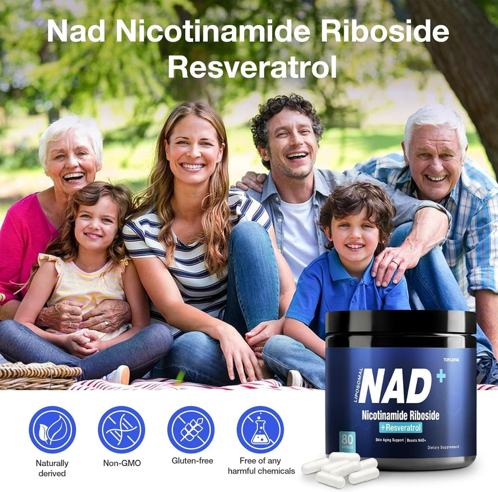 NAD Nicotinamide Riboside Resveratrol-80 Capsules